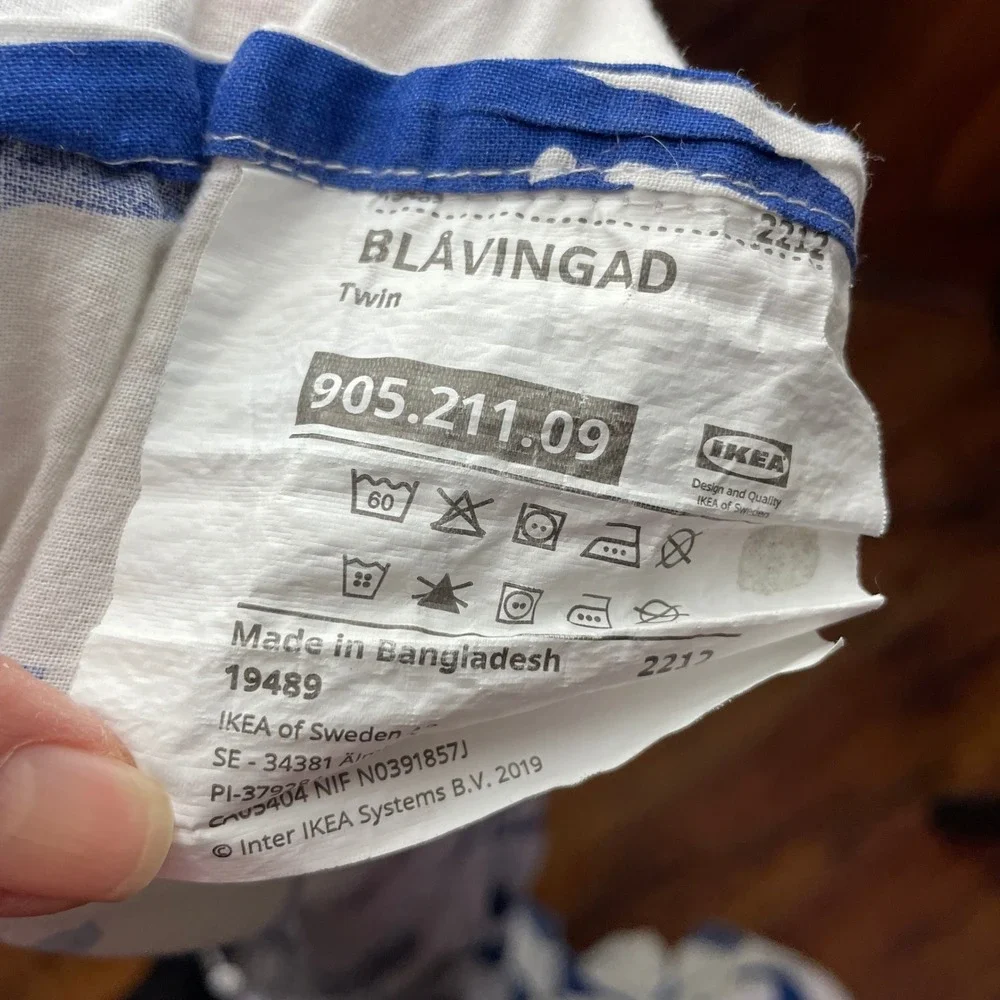 Ikea Blavingad Whale Duvet Cover Pillowcase Size Twin White Blue
